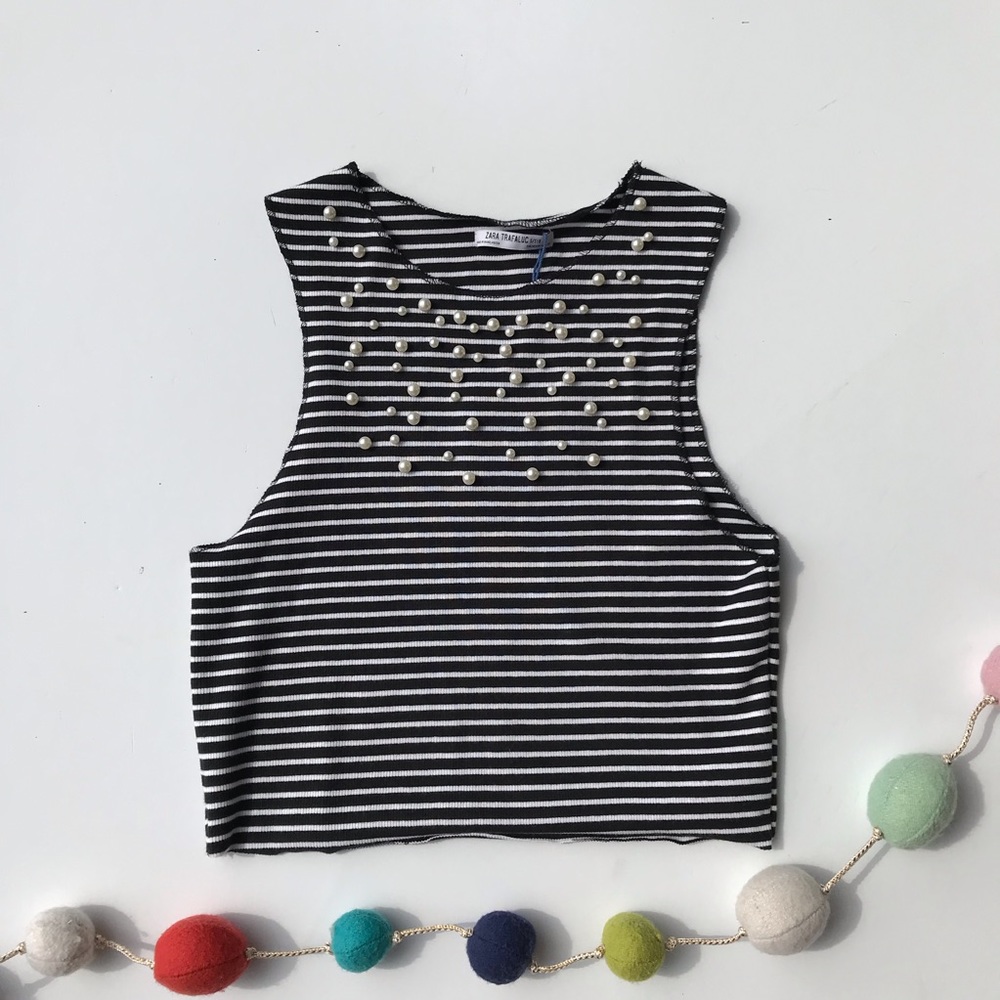 Zara stripped crop top